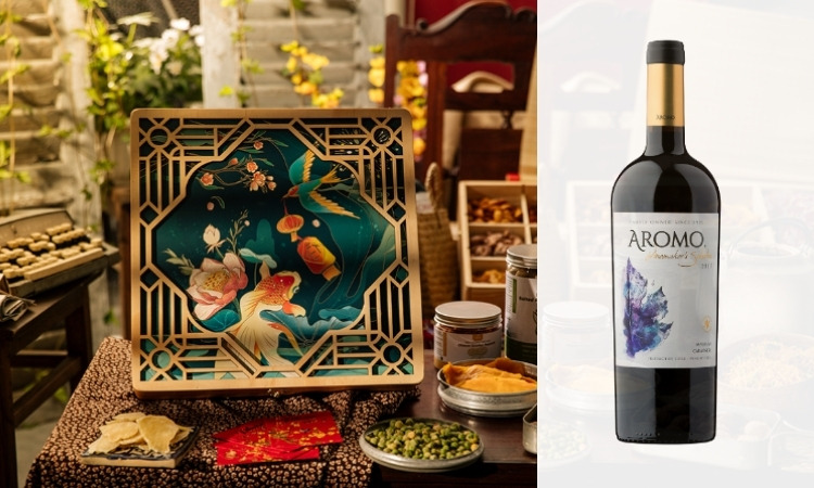 rượu cao cấp Aromo trong hộp quà Tết Xuân Như ý